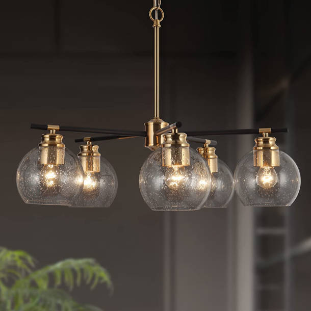 Everly Quinn Jaspriya 5 - Light Dimmable Modern Linear Chandelier ...